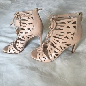 Jessica Simpson “emerita” laser cutout cage sandal